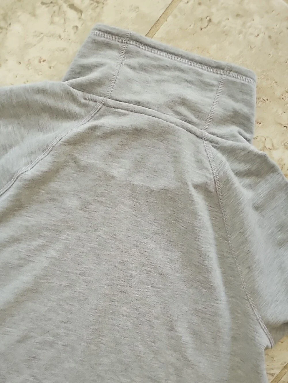 L.L. Bean Heather Light Gray Cross-Front Sweatshirt